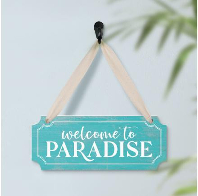 “Welcome to Paradise” beach house decor sign