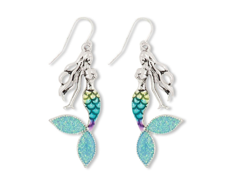 A mermaid-themed earring gift