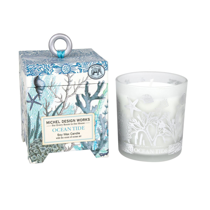 ocean tide soy wax candle and gift box