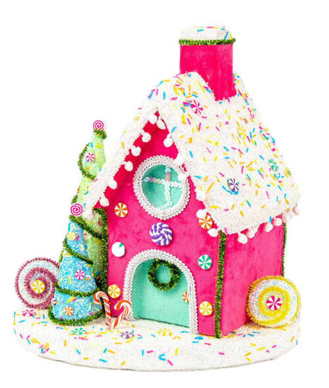 tropical gingerbread candy house