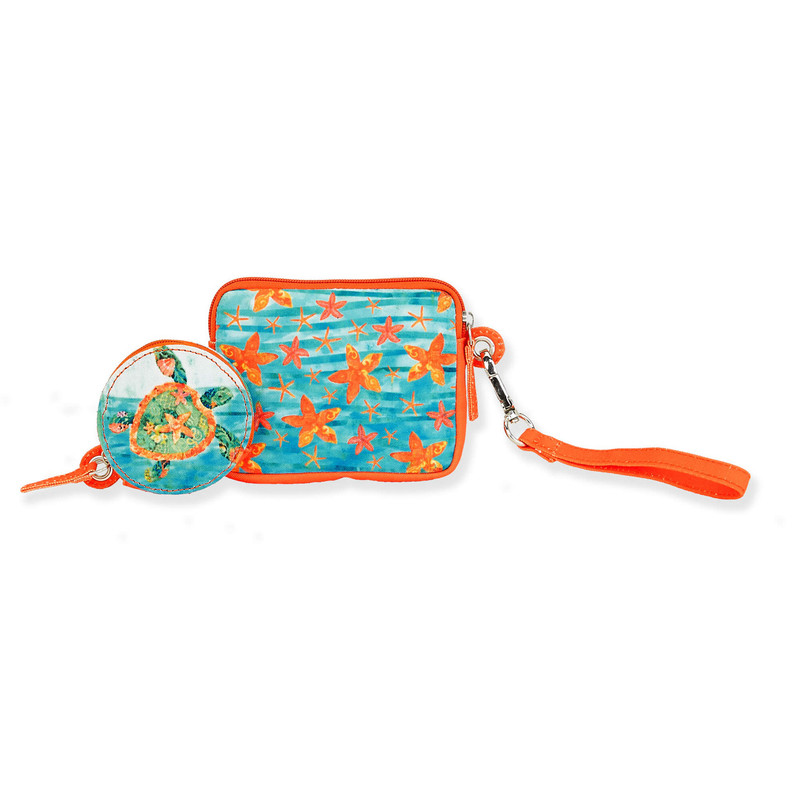 turtle and starfish coin purse set